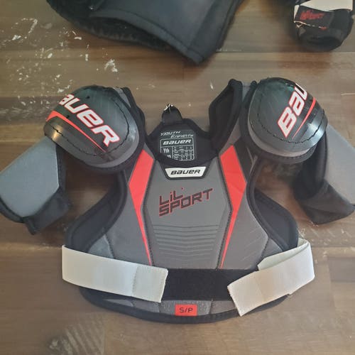 Chest protector, shin guards, elbow guards, gloves and hockey pants