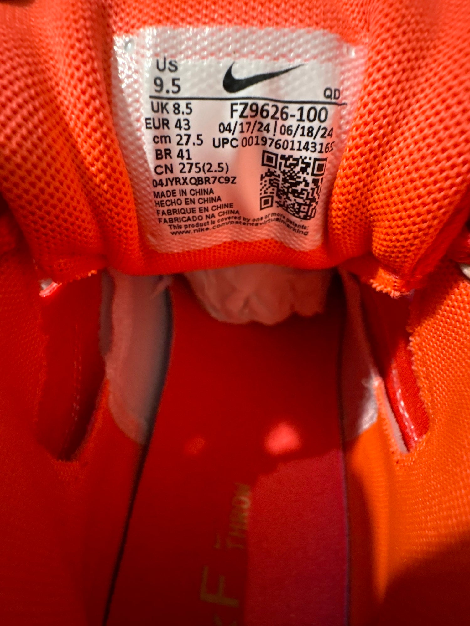 us 9.5 to euro size nike