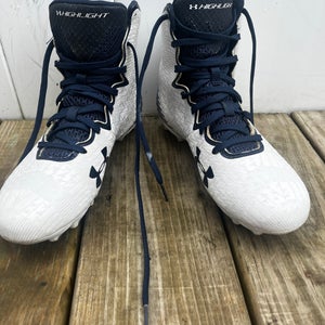 White Women's Size 8.0 Under Armour Cleats (Used)