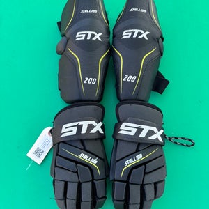 Medium STX Stallion 200 Lacrosse Gloves + Elbow Guards