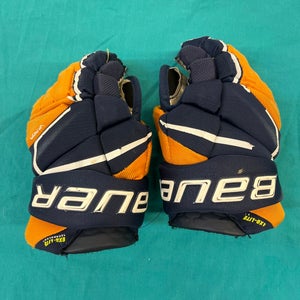 Blue Junior Bauer Vapor Hyperlite Gloves 11" Pro Stock (Used)