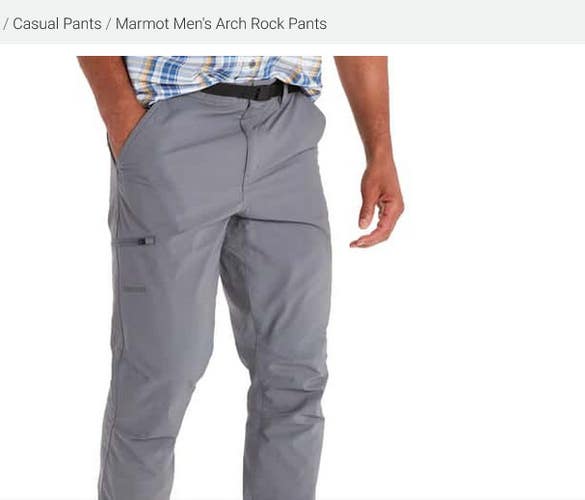 Marmont Men's Arch Rock Pant Color: Steel Onyx size 34" NEW