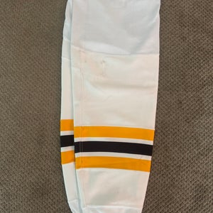 Boston Bruins Away White XL Senior Adidas Socks Pro Stock (New)