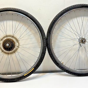 Vintage Araya 6-Speed 36-Spoke 26" Mtn Bike Wheelset Joytech Hubs Matrix Tires