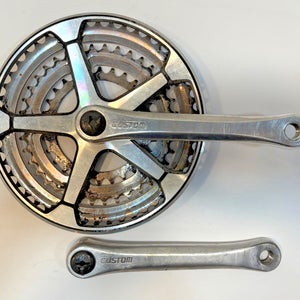 Vintage SR Sakae Custom 175mm 175mm 48/38/28 Aluminum Crankset Steel Chainrings