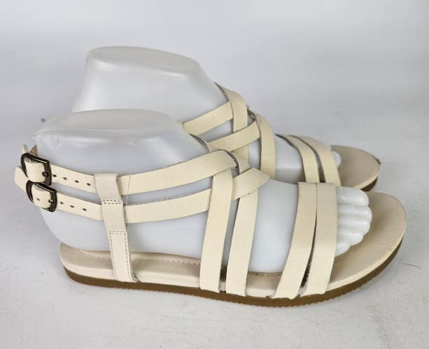Teva Avalina Crossover Beige Leather Sandals 1009833 Women's Size 6.5