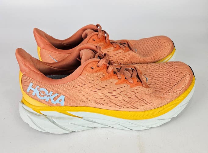 HOKA One One Clifton 8 Running Shoes Sun Baked/Shell Coral Women's Size 9.5B