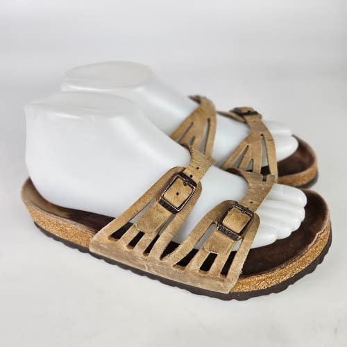 Birkenstock Granada Brown Leather Soft Footbed Sandals Women's Size 37/6