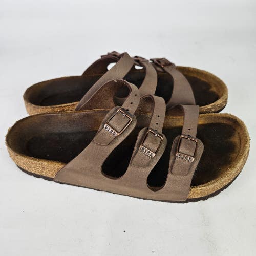 Birkenstock Florida Brown Three Strap Sandals Slide Women's Size: 38/7
