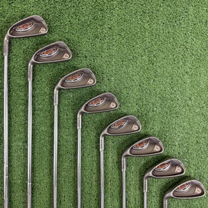 Ping G10 Green Dot Iron Set 4-PW UW AWT Steel Stiff Flex Left Handed Worn Grips