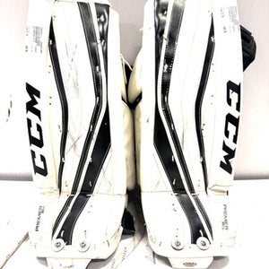Used CCM PRE Goalie Leg Pads Youth White 21" 11860-S000293211