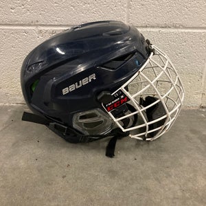 Used Navy Blue SM/MD Bauer Hyperlite Helmet