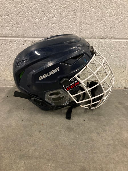 Used Navy Blue SM/MD Bauer Hyperlite Helmet