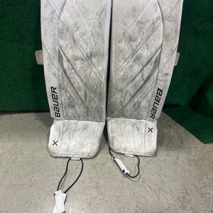 White Bauer Vapor X5 Pro Goalie Leg Pads (Used) | Intermediate Large (32+)