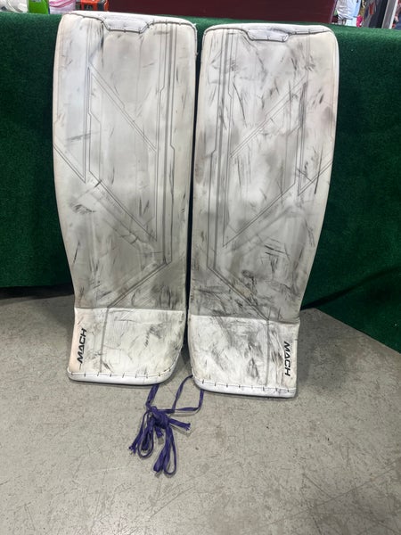 White Bauer MACH Goalie Leg Pads (Used) | Senior Medium 34+