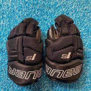 Black Youth Bauer Supreme 1S Gloves 9" (Used)