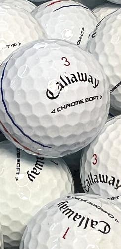 100 AAA White & Triple Trac Callaway Chrome Soft Used Golf Balls w/ Mesh Bag