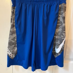 Men's LG Nike MLB Baseball Dri-Fit royal blue shorts with camo accents