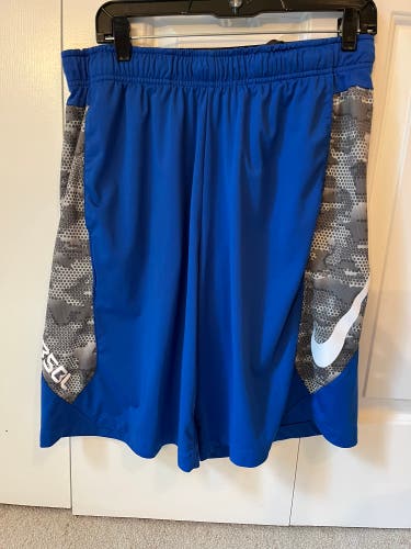 Men's LG Nike MLB Baseball Dri-Fit royal blue shorts with camo accents