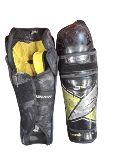 Used Bauer 3S PRO Senior Shin Guards Black 14" 11769-S000028164