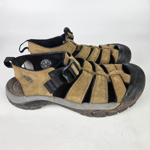 KEEN Newport H2 Mens Brown Leather Outdoor Sport Hiking Sandals Shoes Size 9.5