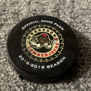 Muskegon Lumberjacks USHL Junior Hockey Official Game Puck 2018 2019