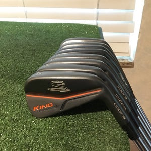 Cobra King Forged MB Black Irons Set (3-PW) Stiff KBS Tour 120 Steel Shafts