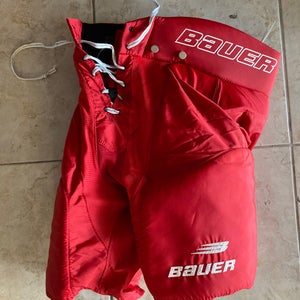 Red Senior Small Bauer Supreme 10 Hockey Pants (Used)