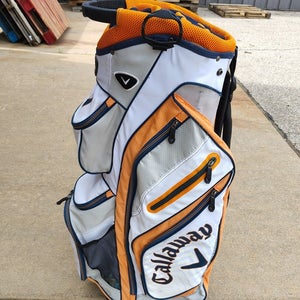 Callaway Chev ORG 14 Divider Golf Cart Bag White/Black/Orange
