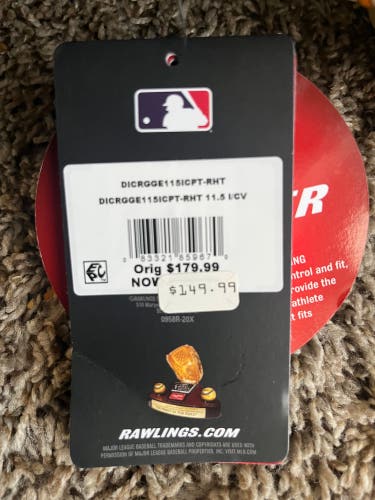 Rawlings RH Baseball Glove  (New), 4x