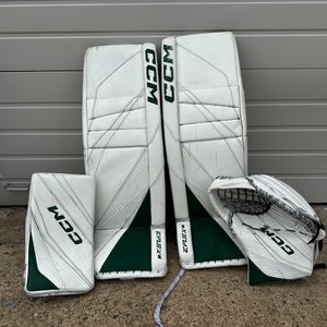 CCM EXTREME FLEX 6 Pro Stock Goalie Leg Pads Glove Set 35+3 STARS 61139