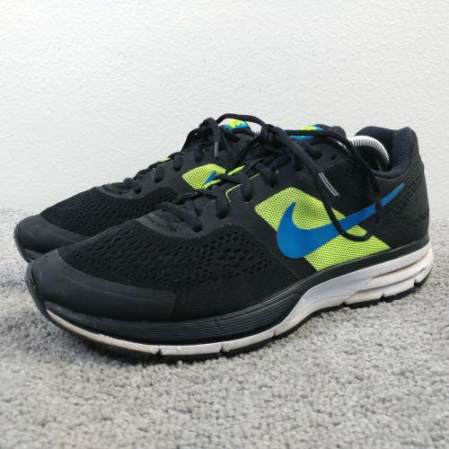 Nike Air Pegasus 30 Mens Size 10.5 Running Shoes Black Yellow Sneaker 599205-007