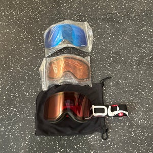 Black Ski Goggles With 2 Extra Lenses