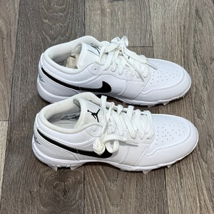 Nike Air Jordan 1 Low Youth Cleat White Football Baseball Sz 5.5y New HF6885 100