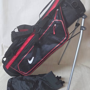 Kids Nike Golf Red & Black Bag With Stand Youth Bag 29" with Rain Hood Cover
