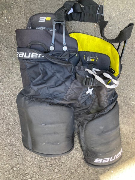 Black Intermediate Medium Bauer Supreme 3S Hockey Pants (Used)
