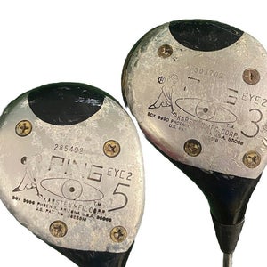 Ping Eye2 Karsten Wood Set 3W,5W Red Dot RH Men's Stiff Steel Good Wrap Grips