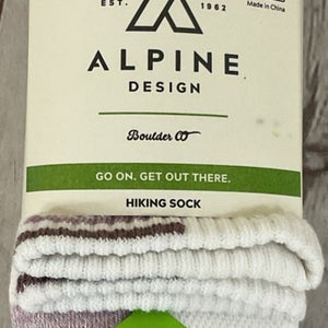Alpine Design Womens Size Medium Four Pair Crew Cut Hiking Socks Medium Weight