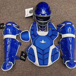 All Star Top Star Youth Ages 10-12 Baseball Catchers Gear Set - Royal Blue