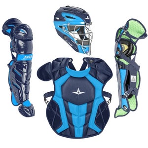 All Star System 7 Axis Intermediate 13-16 Catchers Gear Set - Navy Blue Sky Blue