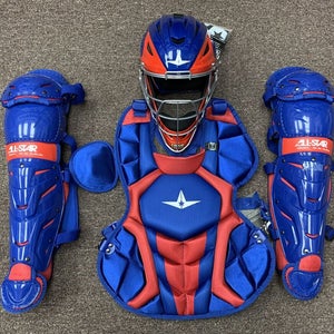 All Star System 7 Axis Youth 10-12 Catchers Gear Set Two Tone - Royal Blue Red