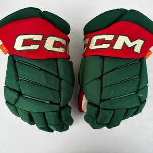 CCM JetSpeed FT1 Pro Stock Hockey Gloves 14” Green WILD 38204