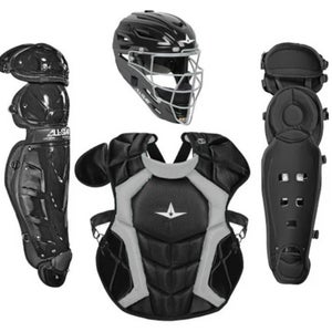 All Star Classic Pro Adult 16+ Catchers Gear Set - Black