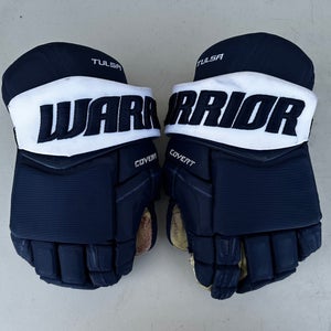 Warrior Covert QRE Pro Stock 15” Hockey Gloves Blue OILERS 80269