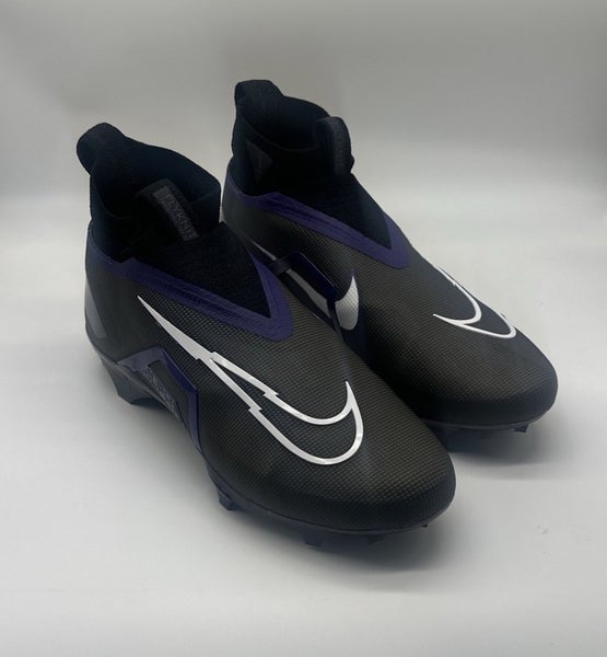 Nike Alpha Menace Elite 3 Mens 14.5 TCU Football Cleats Black Purple DM1792-102
