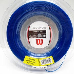 200M REEL: WILSON SENSATION 16 (1.30mm) BLUE MULTIFILAMENT TENNIS STRINGS