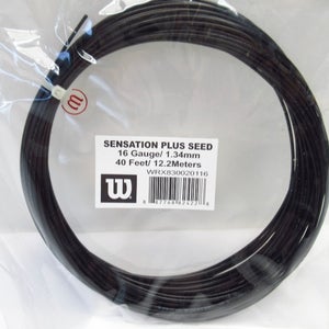 2 SETS: WILSON SENSATION PLUS 16 (1.34) BLACK MULTI TENNIS STRING BULK/DEMO PKG