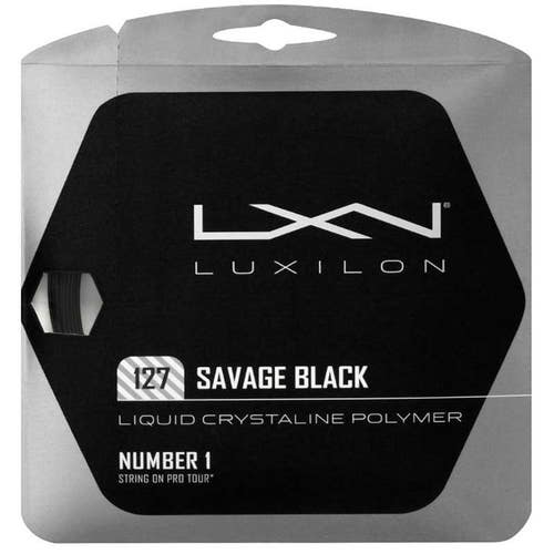 2 SETS: LUXILON SAVAGE 16L (1.27) BLACK CO-POLYESTER TENNIS STRING