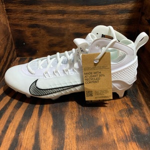 Nike Huarache 9 Elite Mid LAX Lacrosse Cleats White Men's Size 10.5