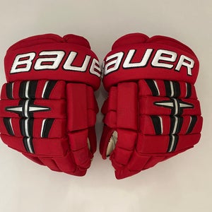 Senior Bauer 4 Roll Pro Hockey Gloves Red 13”
